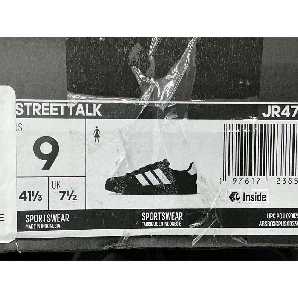 Adidas Streettalk Sneaker Womens 9 Black Excellent Low Top  Gold Logo - Picture 8 of 8